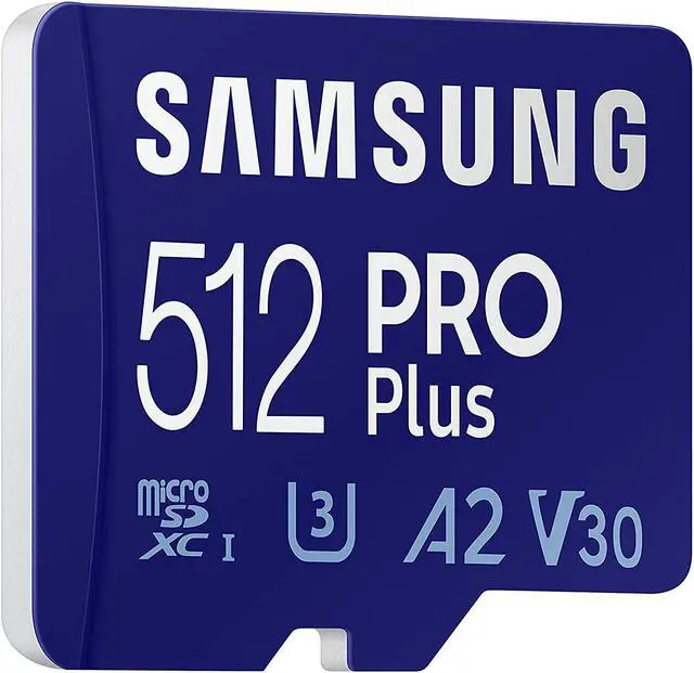 Alt view image 8 of 12 - SAMSUNG PRO plus + Adapter 512GB Microsdxc up to 160Mb/S UHS-I, U3, A2, V30, Full HD & 4K UHD (MB-MD512KA/AM)