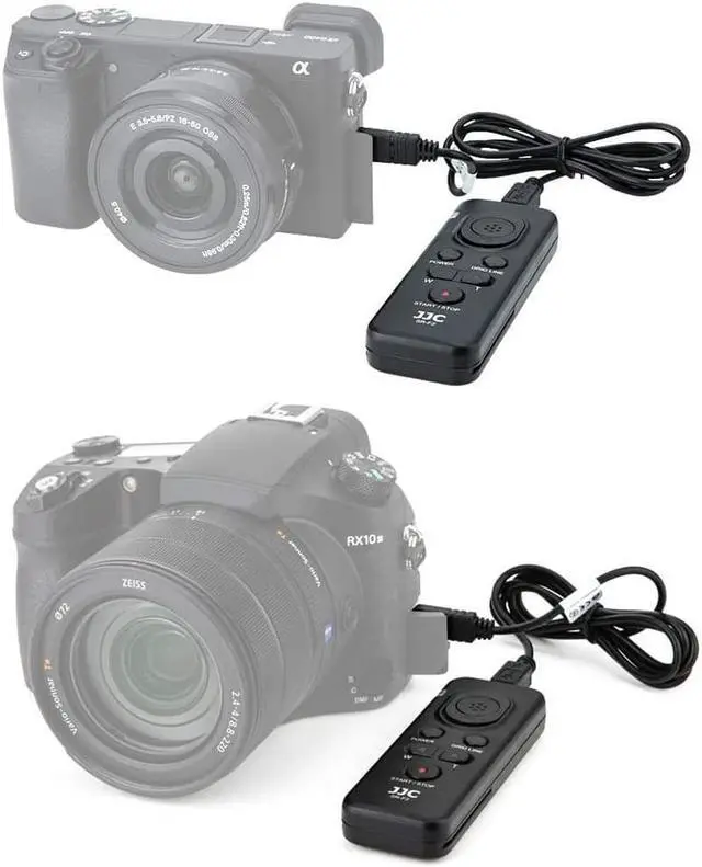 Alt view image 7 of 15 - JJC RM-VPR1 Wired Remote Control for Sony FDR-AX53 AX43 AX33 AX100 AX700 AX60 PXW-X70 PXW-Z90V HXR-NX80 HDR-CX405 CX455 CX440 CX675 CX680 CX900 A5100 A6000 A6100 A6300 A6400 RX100 VII VI ZV-1 RX10 IV