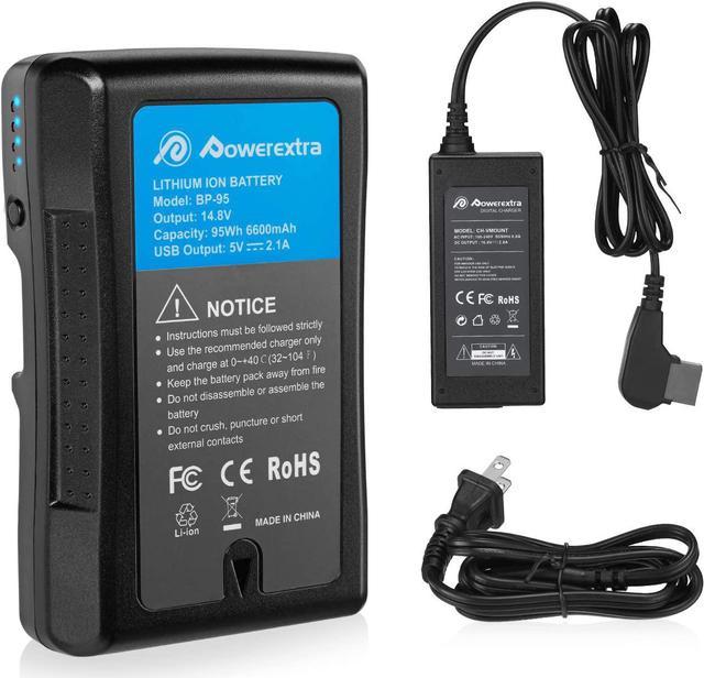 Powerextra 95Wh 6600Mah V Mount V-Lock Battery with D-Tap Output