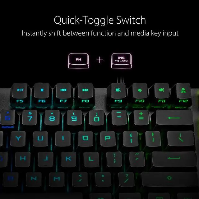 Alt view image 7 of 7 - Mechanical Gaming Keyboard - ROG Strix Scope RX | Red Optical Mechanical Switches | USB 2.0 Passthrough | 2X Wider Ctrl Key for Greater FPS Precision | Aura Sync, Armoury Crate RGB Lighting