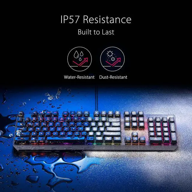 Alt view image 3 of 7 - Mechanical Gaming Keyboard - ROG Strix Scope RX | Red Optical Mechanical Switches | USB 2.0 Passthrough | 2X Wider Ctrl Key for Greater FPS Precision | Aura Sync, Armoury Crate RGB Lighting