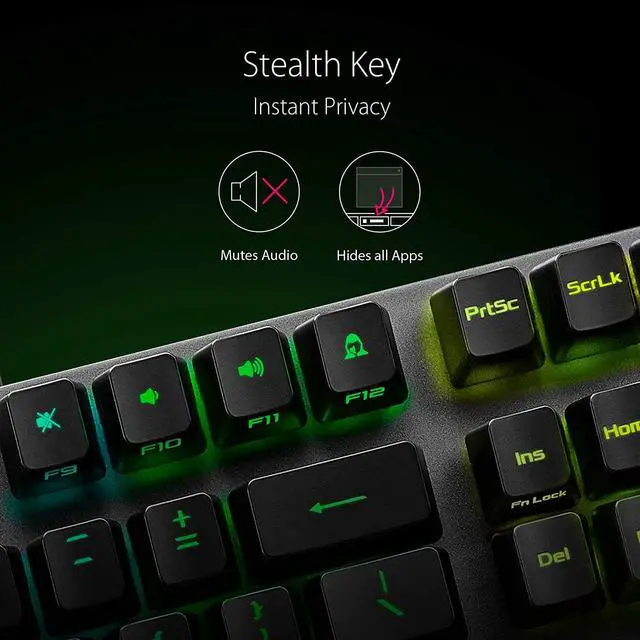 Alt view image 6 of 7 - Mechanical Gaming Keyboard - ROG Strix Scope RX | Red Optical Mechanical Switches | USB 2.0 Passthrough | 2X Wider Ctrl Key for Greater FPS Precision | Aura Sync, Armoury Crate RGB Lighting