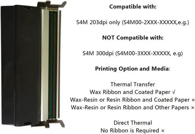 Alt view image 2 of 7 - Print Head Printhead  S4M Label Printer 203Dpi G41400M KPA-104-8MTA4-ZB4
