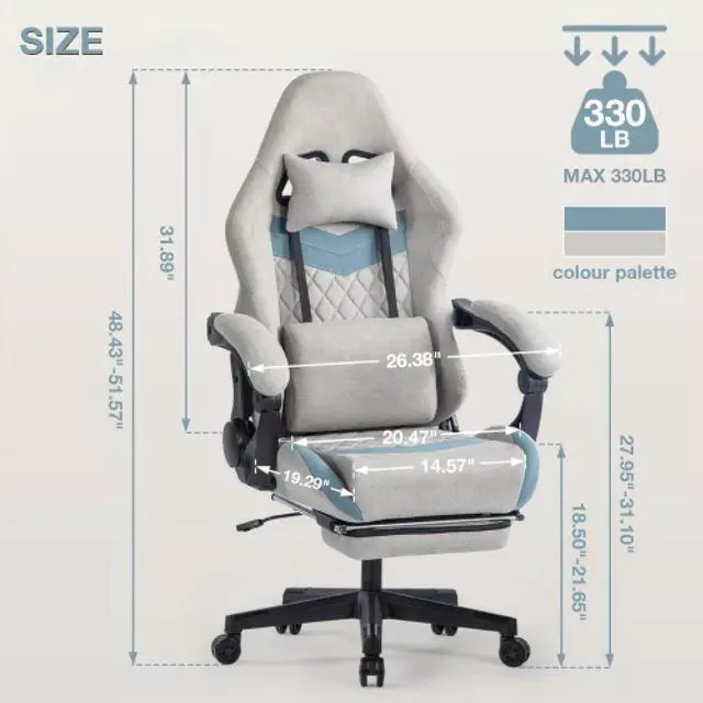 Alt view image 2 of 4 - Ergonomically adjustable esports chair, equipped with headrests and waist pillows, adjustable height, suitable for offices and gaming rooms