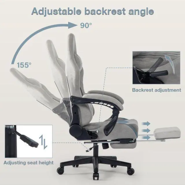 Alt view image 3 of 4 - Ergonomically adjustable esports chair, equipped with headrests and waist pillows, adjustable height, suitable for offices and gaming rooms