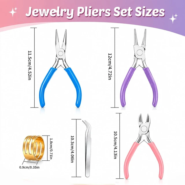 Alt view image 6 of 6 - 3 Pcs Pliers for Jewelry Making, Jewelry Pliers Set for Jewelry Repair
