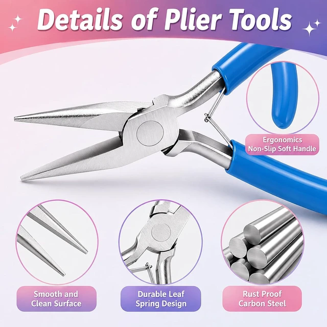 Alt view image 2 of 6 - 3 Pcs Pliers for Jewelry Making, Jewelry Pliers Set for Jewelry Repair