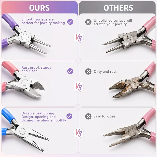 Alt view image 4 of 6 - 3 Pcs Pliers for Jewelry Making, Jewelry Pliers Set for Jewelry Repair