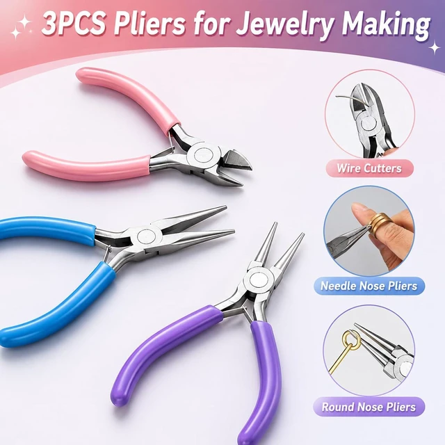 Alt view image 3 of 6 - 3 Pcs Pliers for Jewelry Making, Jewelry Pliers Set for Jewelry Repair