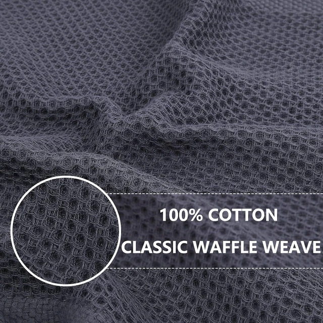 Alt view image 4 of 6 - 100% Cotton Waffle Weave Kitchen Dish Cloths 6-Pack, Dark Grey