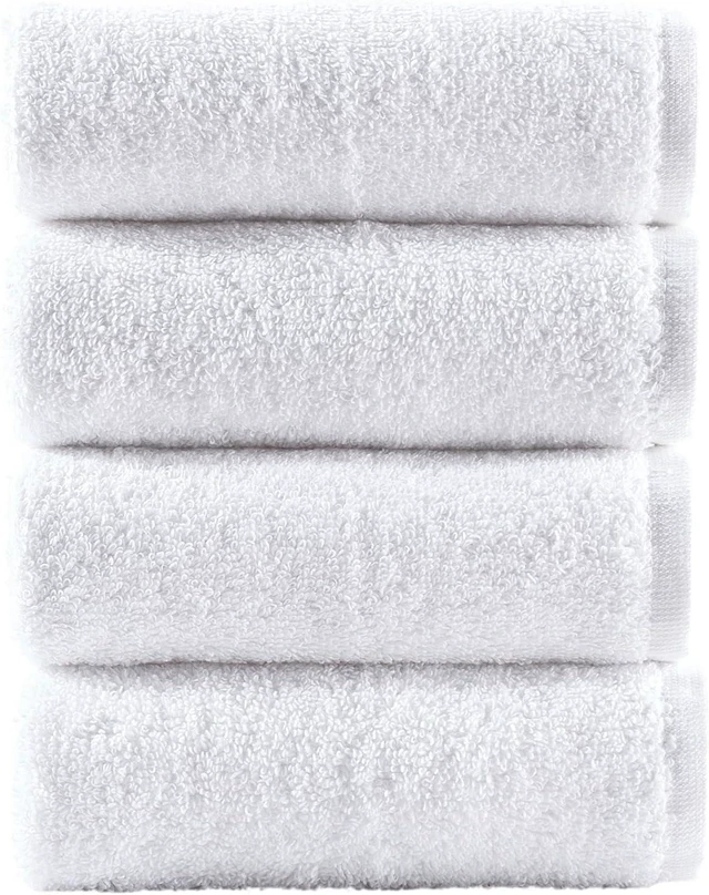 Alt view image 4 of 4 - Washcloth Linen Set Premium Original Turkish Cotton, Hotel Quality for Maximum Softness & Absorbency Face Towels for Hand, Kitchen & Cleaning (White Washcloths Set)