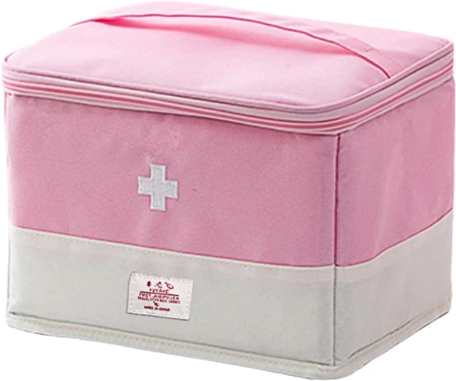 Main image of Travel Medicine Bag Organizer, Medical Bag Empty for First Responder Storage, Emergency Medical for Home, Travel, Camping, Car, Hiking & Outdoor Emergencies (Pink)
