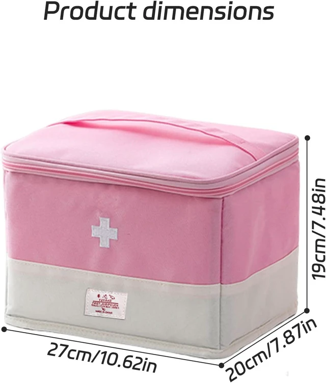 Alt view image 5 of 5 - Travel Medicine Bag Organizer, Medical Bag Empty for First Responder Storage, Emergency Medical for Home, Travel, Camping, Car, Hiking & Outdoor Emergencies (Pink)
