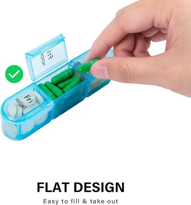 Alt view image 2 of 5 - Pill Organizer 3 Times a Day, Pill Box 7 Day, Weekly Travel Case
