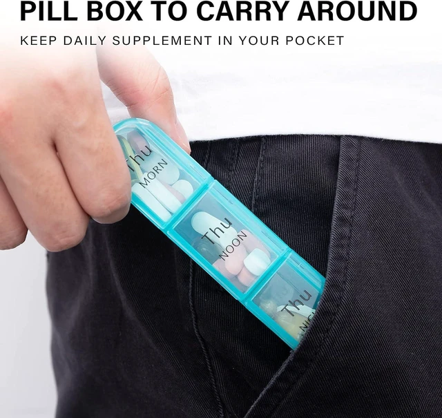 Alt view image 4 of 5 - Pill Organizer 3 Times a Day, Pill Box 7 Day, Weekly Travel Case