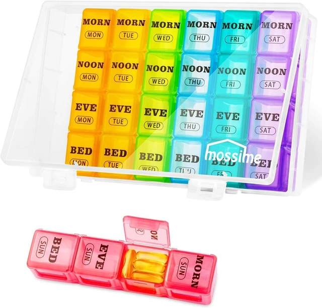Main image of Pill Organizer 4 Times a Day, XL Weekly AM PM Pill Box, 7 Day Large