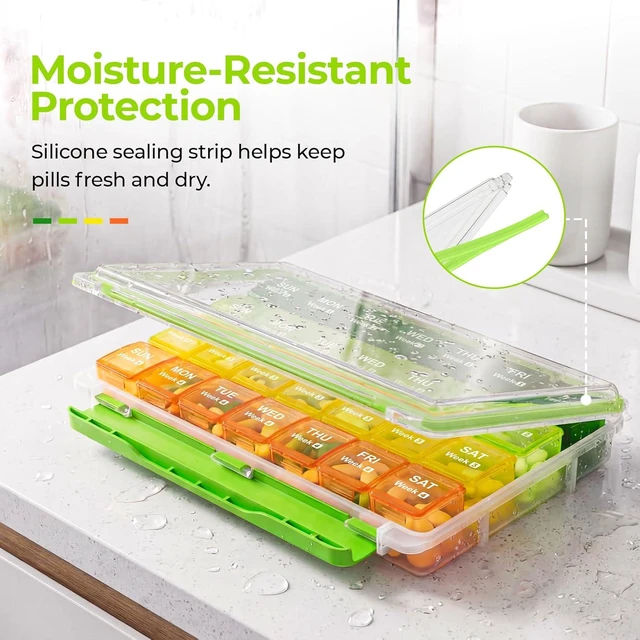 Alt view image 5 of 5 - Moisture-Proof Monthly Pill Organizer, 28-Day Compartments