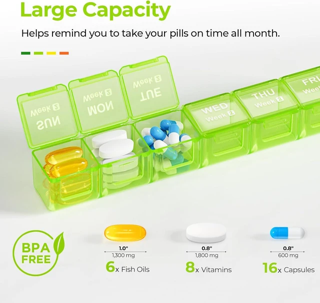 Alt view image 2 of 5 - Moisture-Proof Monthly Pill Organizer, 28-Day Compartments
