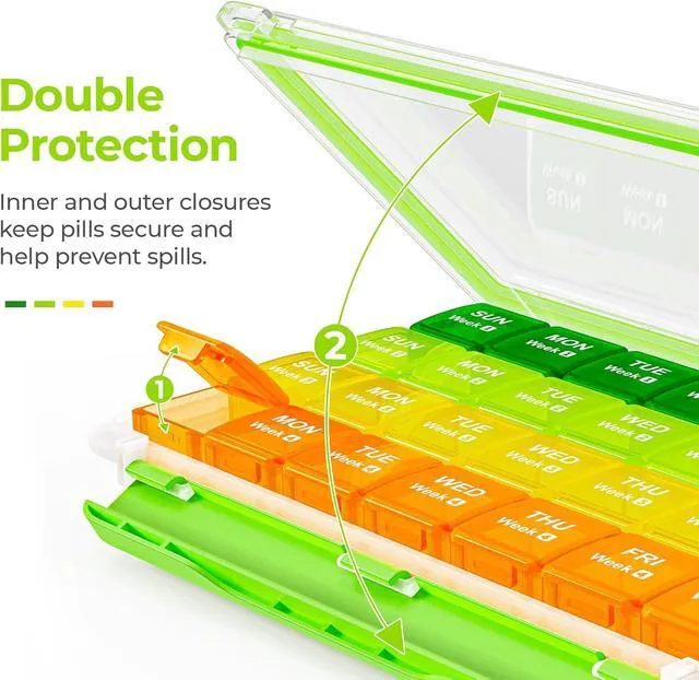 Alt view image 3 of 5 - Moisture-Proof Monthly Pill Organizer, 28-Day Compartments