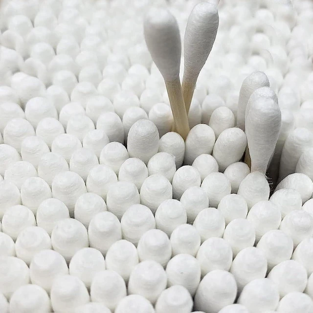 Alt view image 3 of 5 - 1000pcs Bamboo Cotton Swabs Double Round Cotton Buds with Wooden(5 Pack of 200)