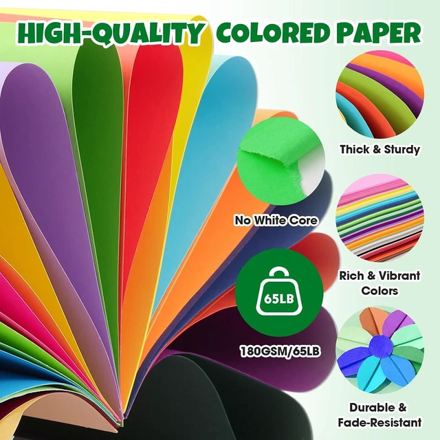 Main image of TUXIYA 100 Sheets 5" X 7" Colored Cardstock, 50 Colors Card Stock