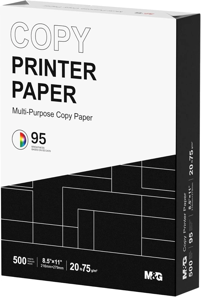 Alt view image 5 of 5 - Multipurpose Copy Printer Paper, 8.5 x 11, 20lb, 1 Ream (500 Sheets), 95 Bright, White