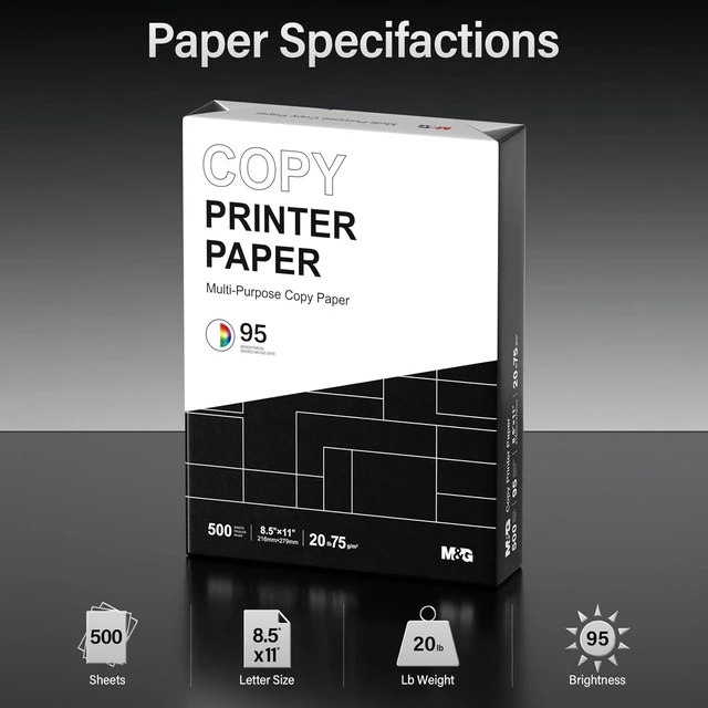 Main image of Multipurpose Copy Printer Paper, 8.5 x 11, 20lb, 1 Ream (500 Sheets), 95 Bright, White