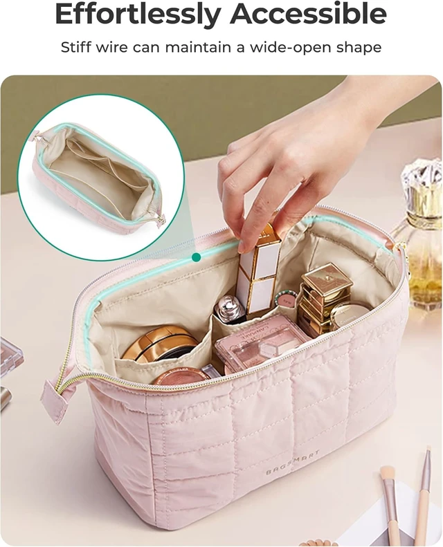 Alt view image 3 of 5 - Makeup Bag Travel Toiletry Bag, Wide-open Zipper Pouch