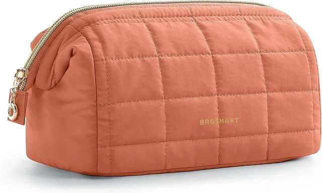 Main image of Makeup Bag Travel Toiletry Bag, Wide-open Zipper Pouch Apricot Pink