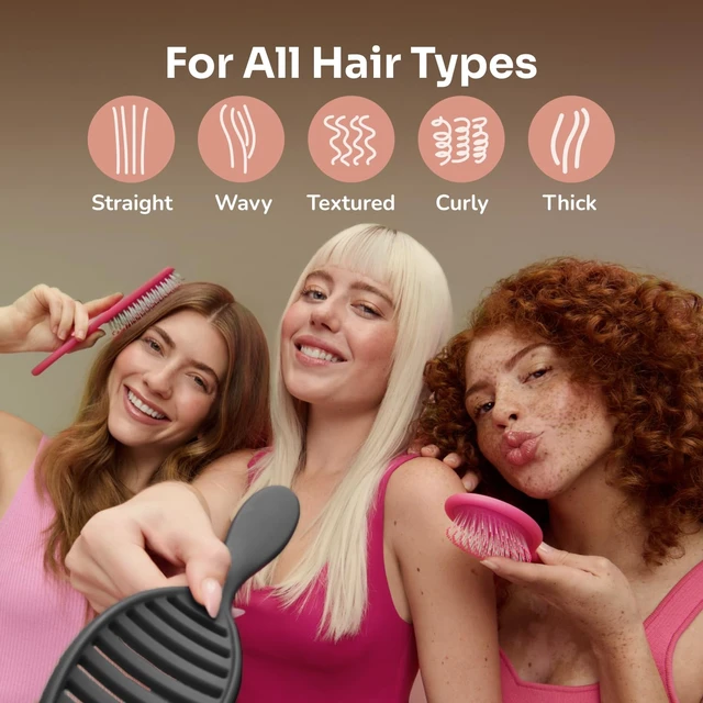 Alt view image 5 of 6 - Wet Brush Ceramic Speed Dry Detangler, Black, Vented Blow-Dry Hair Brush