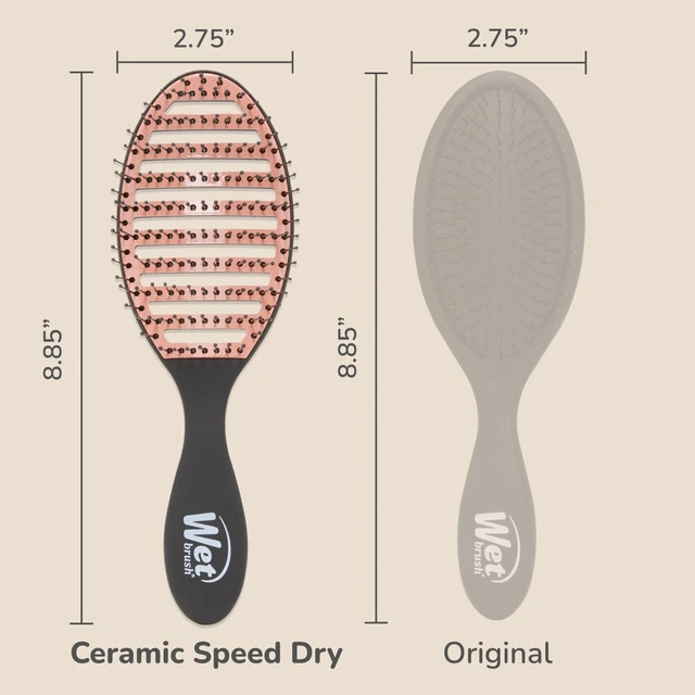 Alt view image 4 of 6 - Wet Brush Ceramic Speed Dry Detangler, Black, Vented Blow-Dry Hair Brush