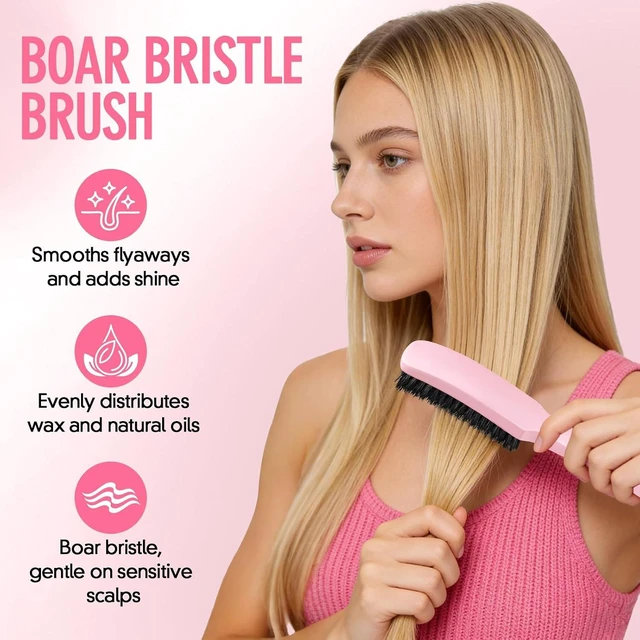 Alt view image 2 of 5 - Slick Back Hair Brush for Smooth Flyaways, Frizz, Sleek Ponytail, Buns and Edge Baby Hair | Slickback Brushes Hair Comb, Edge Brush, Teasing Brush Styling Accessories for Girls, Kids, Women & Men