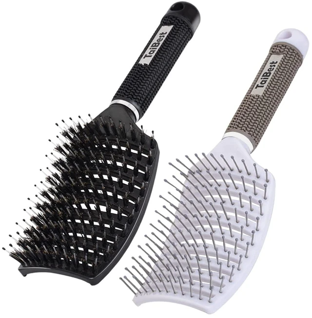 Main image of Boar Bristle Hair Brush Set Wet/Dry Detangler for All Hair Types