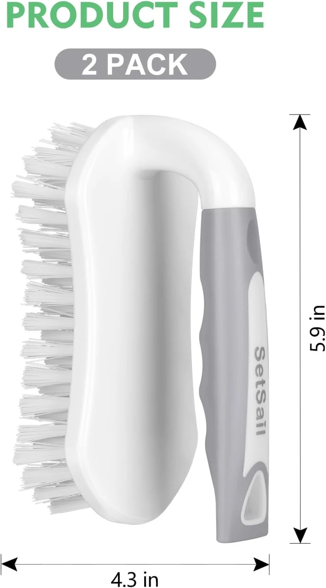 Alt view image 2 of 6 - SetSail Scrub Brush, Heavy-Duty Scrub Brushes for Cleaning with Stiff Bristles Cleaning Brush for Shower, Bathroom, Carpet, Kitchen and Bathtub Scrubber - 2 Pack