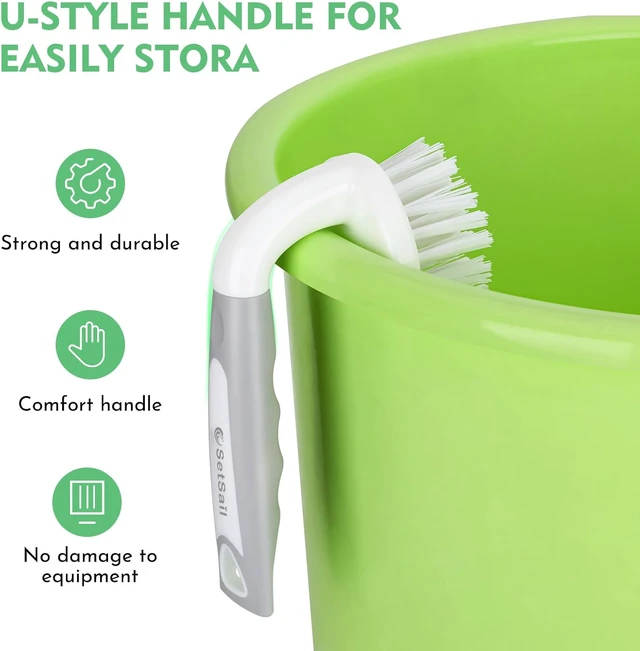 Alt view image 4 of 6 - SetSail Scrub Brush, Heavy-Duty Scrub Brushes for Cleaning with Stiff Bristles Cleaning Brush for Shower, Bathroom, Carpet, Kitchen and Bathtub Scrubber - 2 Pack