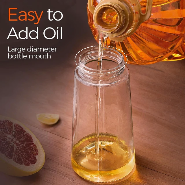 Alt view image 4 of 6 - 16 oz 2-in-1 Glass Olive Oil Sprayer for Cooking, Black