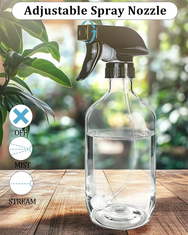 Alt view image 3 of 5 - 2 Pack 16oz Spray Bottles with Adjustable Spray Nozzles for Cleaning