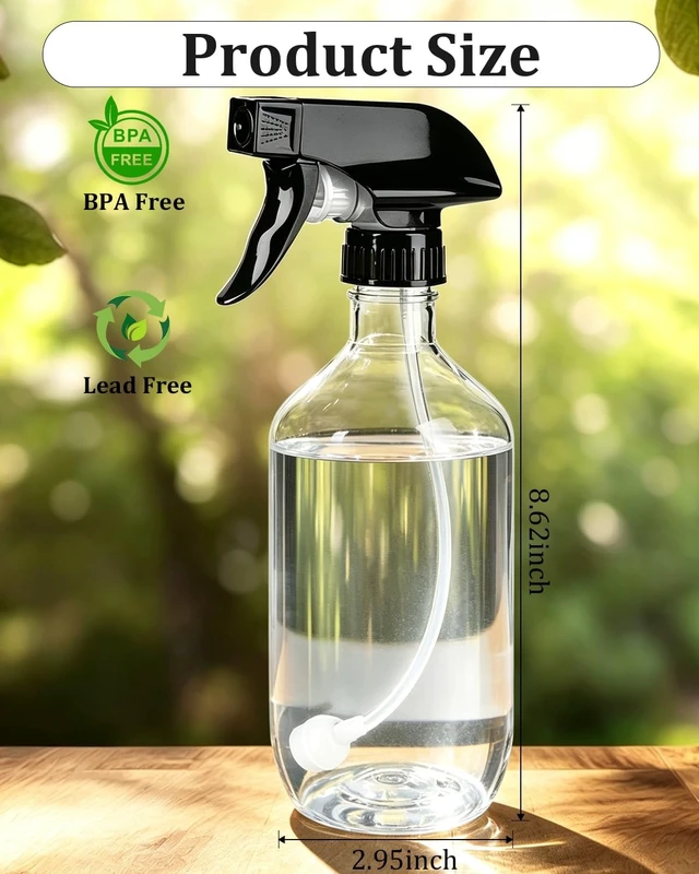 Alt view image 2 of 5 - 2 Pack 16oz Spray Bottles with Adjustable Spray Nozzles for Cleaning
