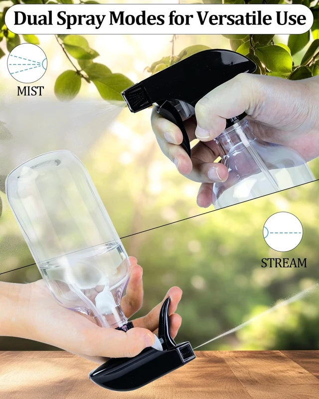Alt view image 4 of 5 - 2 Pack 16oz Spray Bottles with Adjustable Spray Nozzles for Cleaning