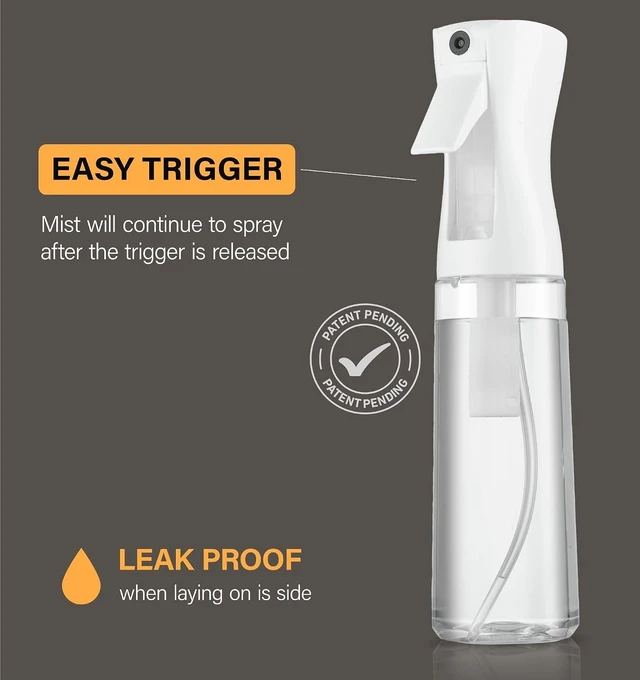 Alt view image 5 of 5 - SUPER+ 2 Pack Continuous Spray Bottle for hair - 10 Oz Ultra Fine Mist Sprayer | Water Spray Bottle For Hair Mister Spray Bottle | Hair Spray Bottles For Hairstyling, Cleaning, Salons (2pk 10oz)