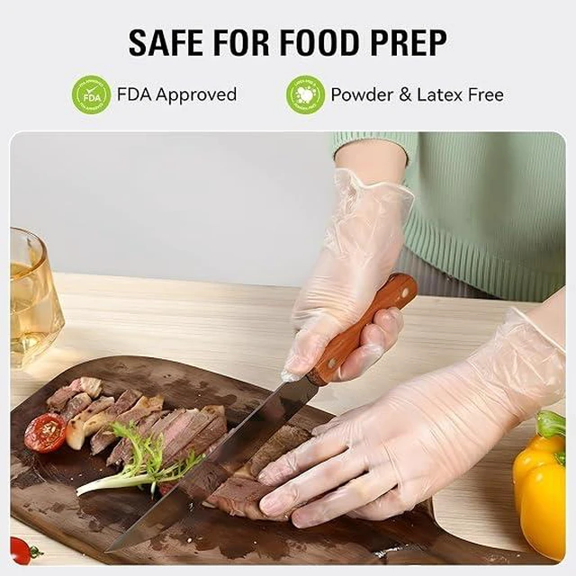 Alt view image 3 of 5 - SWIFTLITE Disposable Vinyl Gloves, Food Safe S