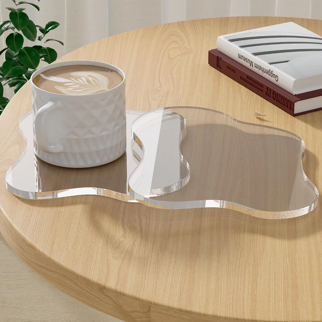 Main image of Acrylic Coaster Decorative Plates, Irregular Bar Drink Coaster, Clear Cloud Shape Coffee Cup Coaster, Perfect for Tabletop Protection and Accessories Display.(Clear)