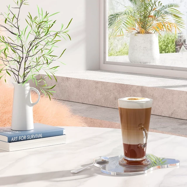 Alt view image 2 of 5 - Acrylic Coaster Decorative Plates, Irregular Bar Drink Coaster, Clear Cloud Shape Coffee Cup Coaster, Perfect for Tabletop Protection and Accessories Display.(Clear)