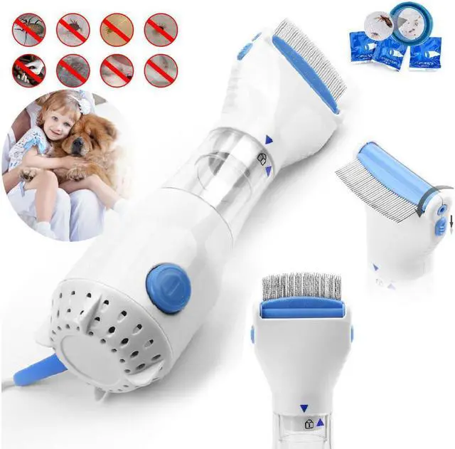 Main image of Electric Vacuum Head Lice Comb Brush Pet Dog Flea Filter Remover with 3 Filters