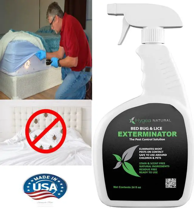 Main image of Hygea Natural Bed Bug & Lice Killer Spray - 24 oz - For Household Protection - Fast Acting - Children & Pet Safe - Non Toxic - Odorless, Natural, and Non Staining