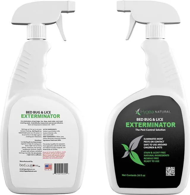 Alt view image 3 of 5 - Hygea Natural Bed Bug & Lice Killer Spray - 24 oz - For Household Protection - Fast Acting - Children & Pet Safe - Non Toxic - Odorless, Natural, and Non Staining