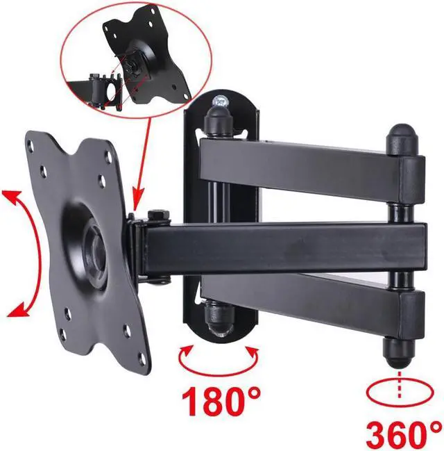 Alt view image 3 of 5 - VideoSecu Articulating Tilt TV Wall Mount for Most 19 22 23 24 26 27 28 29" AOC JVC Sansui LCD LED Monitor Full Motion Swivel Bracket with VESA 100x100/75x75mm C1B