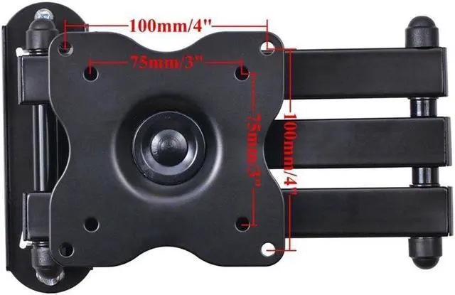 Alt view image 5 of 5 - VideoSecu Articulating Tilt TV Wall Mount for Most 19 22 23 24 26 27 28 29" AOC JVC Sansui LCD LED Monitor Full Motion Swivel Bracket with VESA 100x100/75x75mm C1B