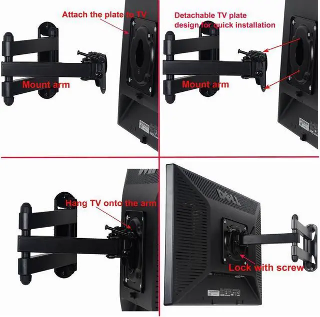 Alt view image 3 of 4 - VideoSecu TV Wall Mount for VIZIO 19-29" Full Motion D24-D1 D24hn-D1 D24h-E1 D24hn-E1 E28H-C1 E291-A1 LED LCD HDTV Articulating Tilt Swivel Bracket B0Y
