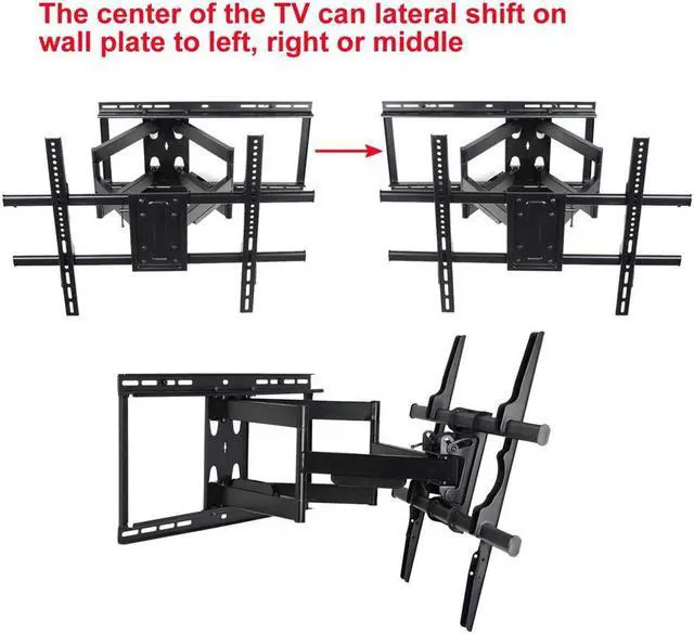 Alt view image 4 of 7 - VideoSecu Full Motion TV Wall Mount for most 40-88" Samsung Sharp VIZIO LG LCD LED HDTV with VESA 684x400/ 600x400mm/ 400x400, loading 135lbs BCL